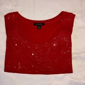ST JOHN Red Sparkle Top